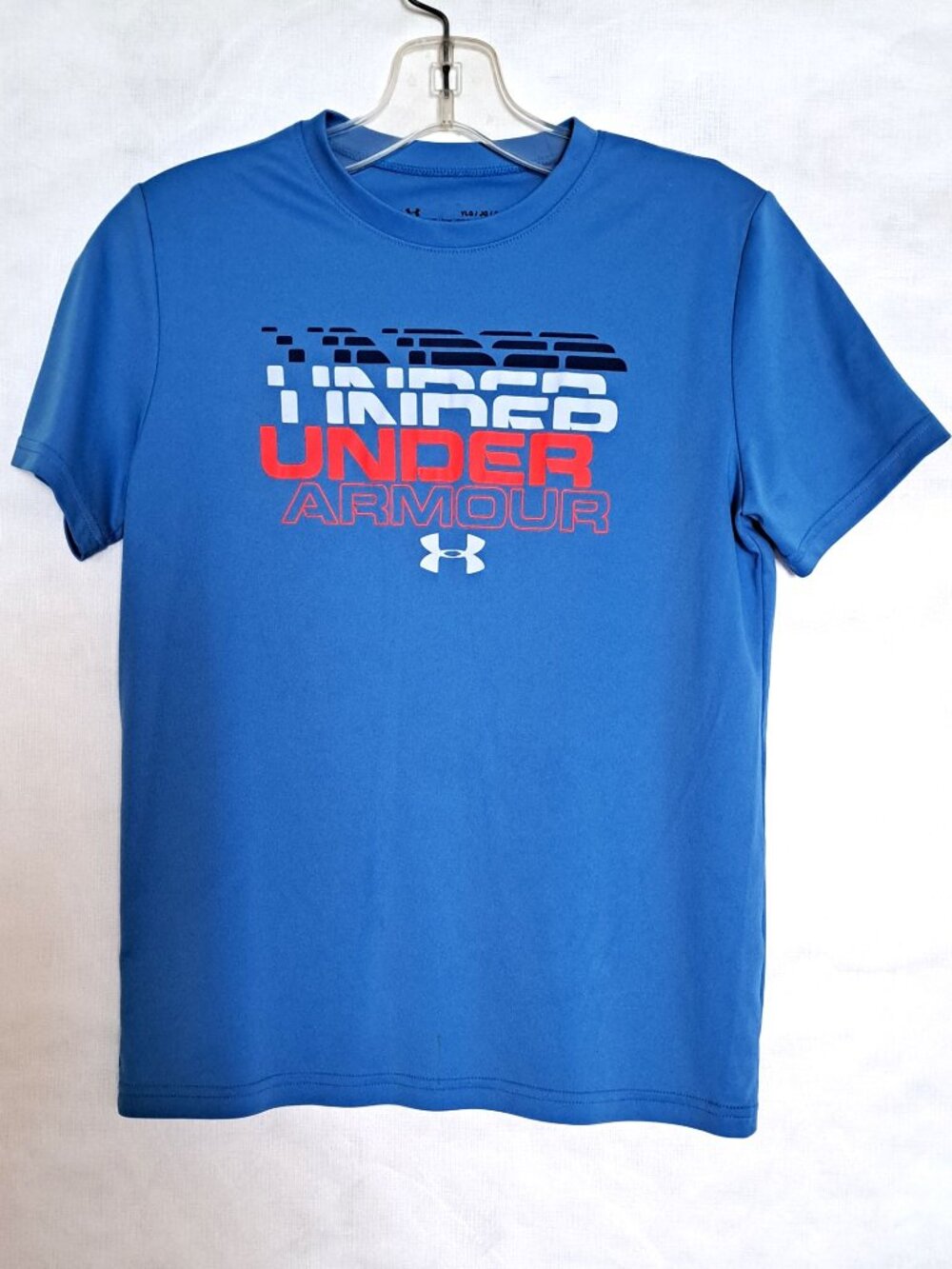 UNDER ARMOUR Boy's Graphic T-Shirt HeatGear Size L Short Sleeve Loose Cut